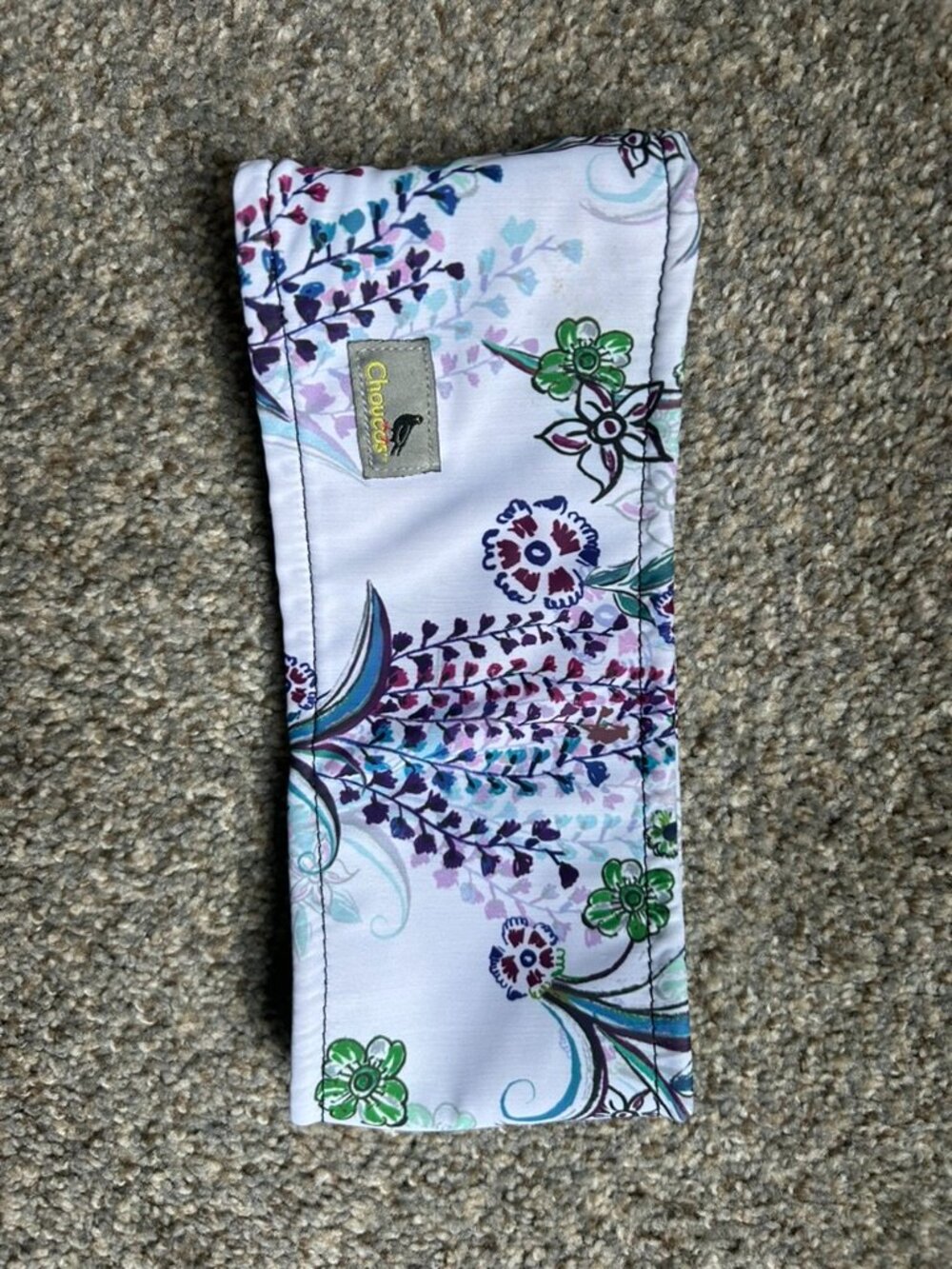 Choucas White & Floral Fleece-Lined Headband